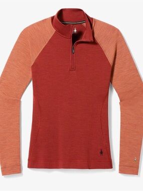 Smartwool Merino Long Sleeve Half-Zip Pullover in Brown/Tan